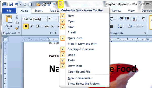 Add and Remove Buttons from the Quick Access Toolbar  - Microsoft Word Tutorial
