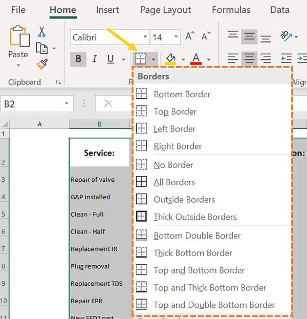 How to add Borders to Cells in Excel 2016 Tutorial 