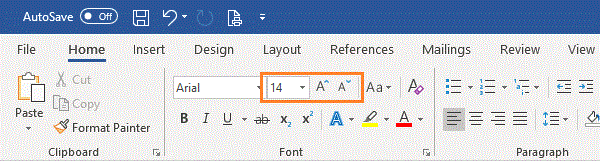 Change Font Size in Word