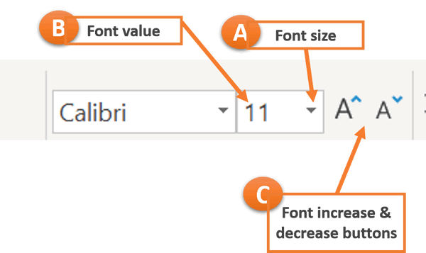 Selecting a font size - Excel 2016 Tutorial
        