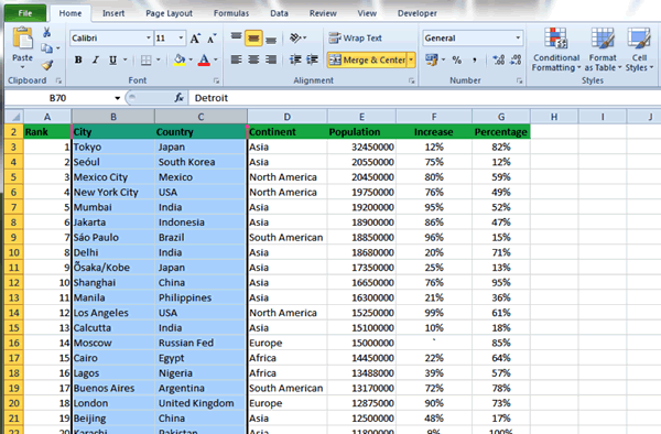 How to select multiple adjacent columns - Excel Tutorial