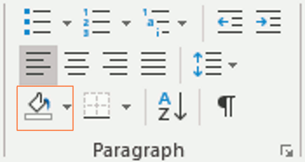 Paragraph Shading in Word