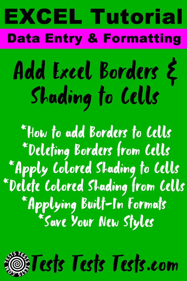 How to Add Excel Borders & Shading to Cells Tutorial - Formatting Excel Spreadsheets