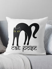 cat yoga throw pillows