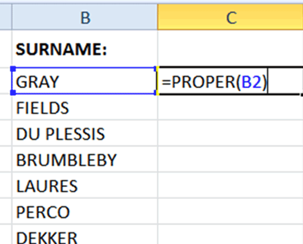 Using the PROPER formula Excel Tutorial