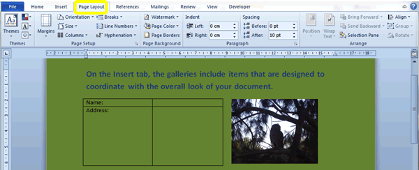 The Page Layout Tab - - Microsoft Word Tutorial