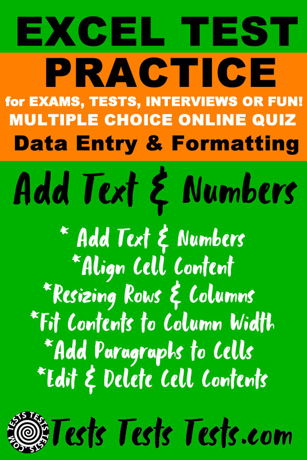 Add Text in Excel - Add Numbers in Excel
                    Excel Spreadsheet & Worksheet Test