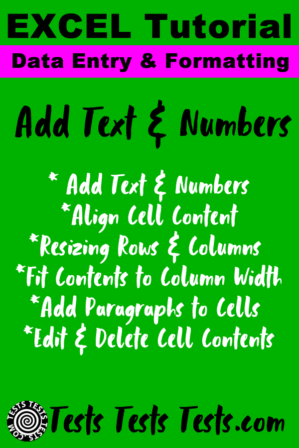 Add Text in Excel - Add Numbers in Excel
                    Excel Spreadsheet & Worksheet Tutorial