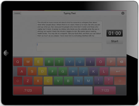 Typing Test - iPad iColortype
